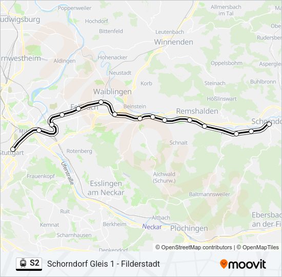 S2 Light Rail Line Map