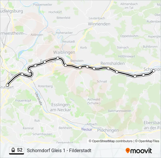 S2 Light Rail Line Map