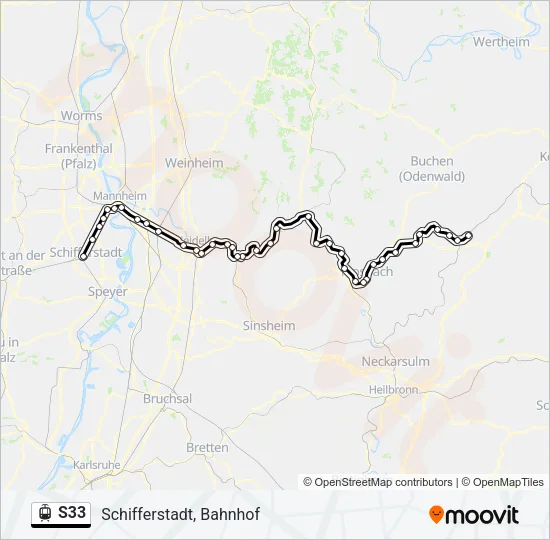 S33 Light Rail Line Map