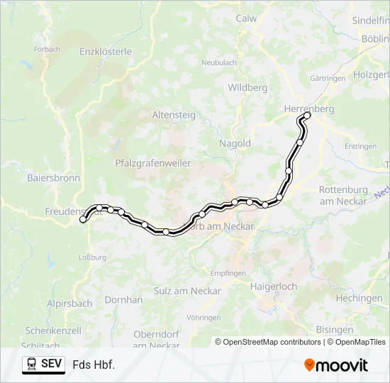 SEV Train Line Map