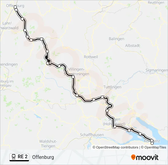 RE 2 Train Line Map