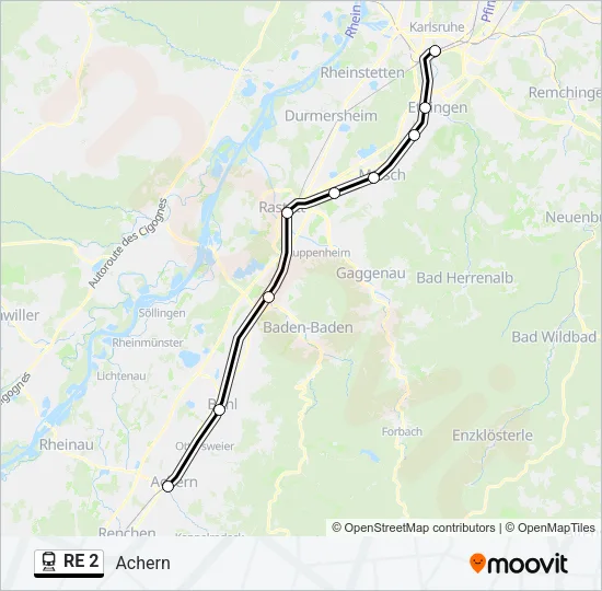 RE 2 Train Line Map