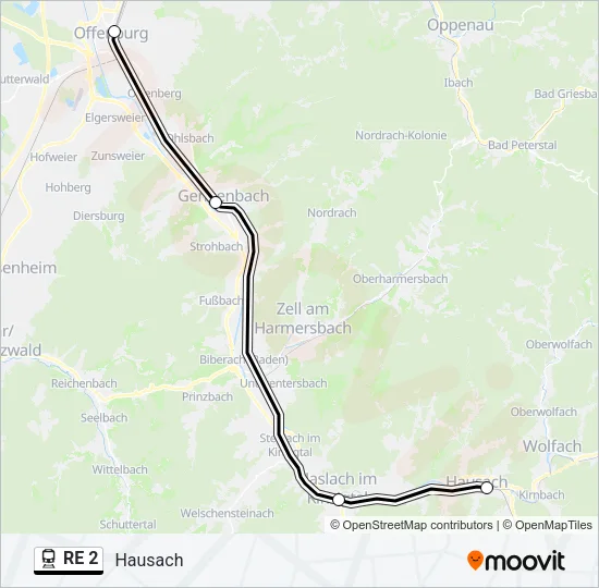 RE 2 Train Line Map
