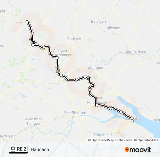 RE 2 Train Line Map