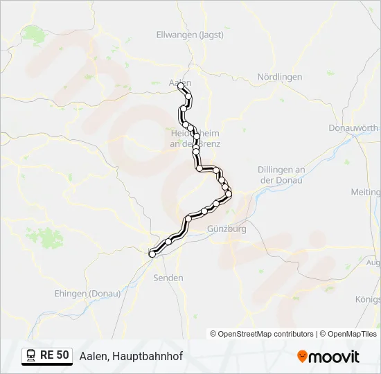 RE 50 Train Line Map