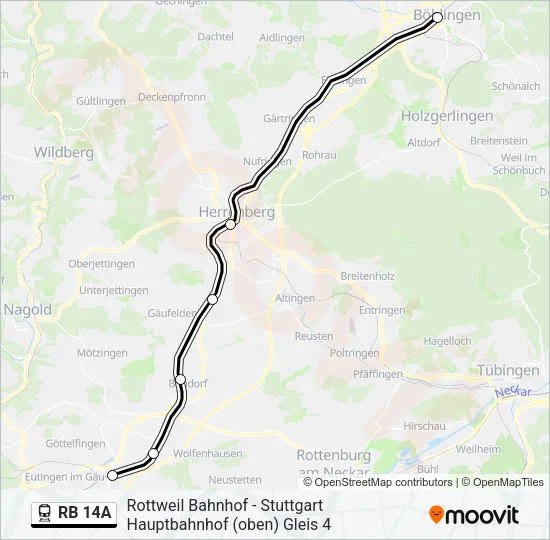 RB 14A Train Line Map