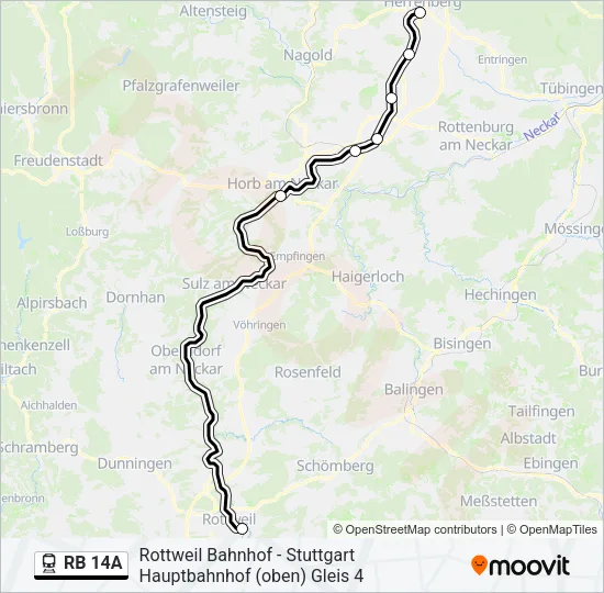 RB 14A Train Line Map
