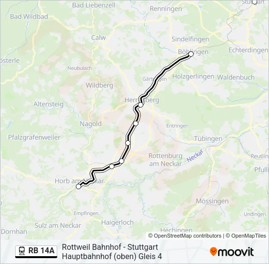 RB 14A Train Line Map