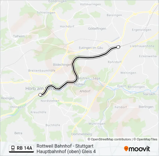 RB 14A Train Line Map