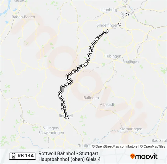 RB 14A Train Line Map