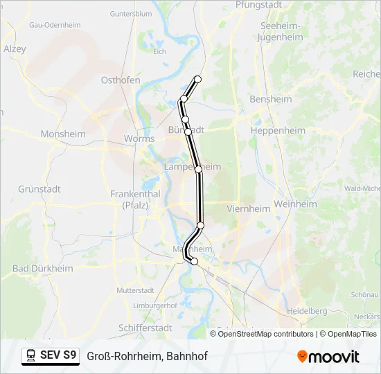 SEV S9 Train Line Map