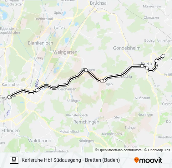 SEV RE45 Train Line Map