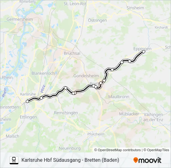 SEV RE45 Train Line Map