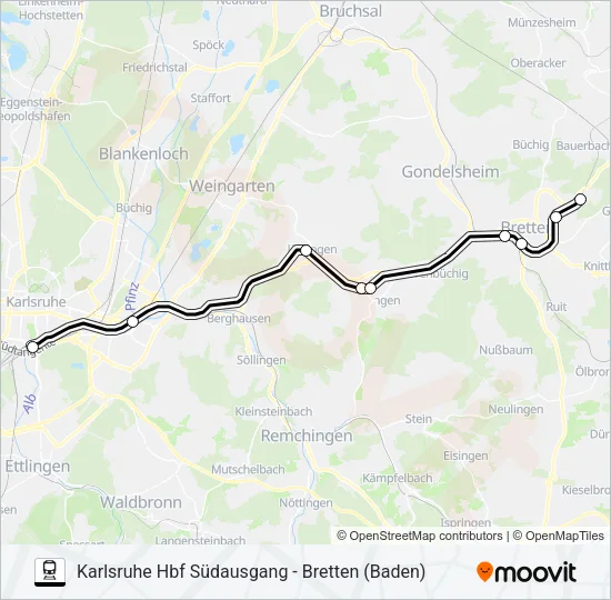 SEV RE45 Train Line Map