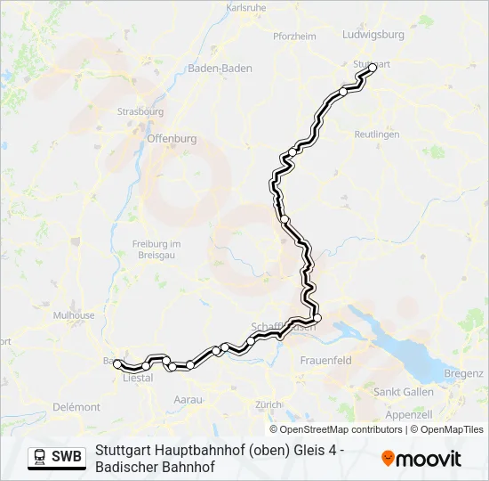 SWB Train Line Map