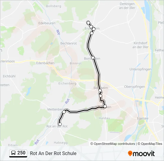 250 Bus Line Map