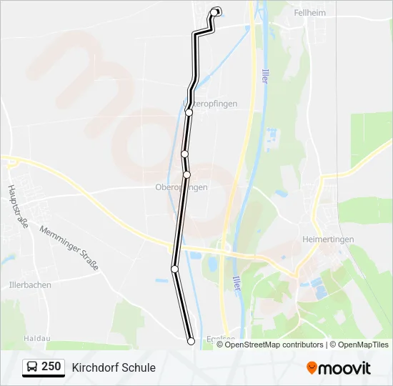 250 Bus Line Map