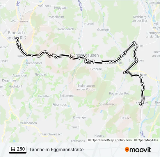 250 Bus Line Map