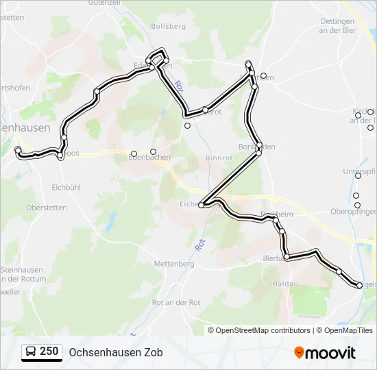 250 Bus Line Map