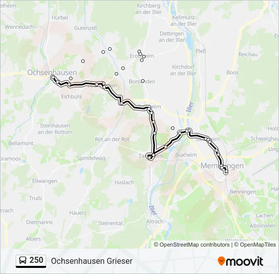 250 Bus Line Map