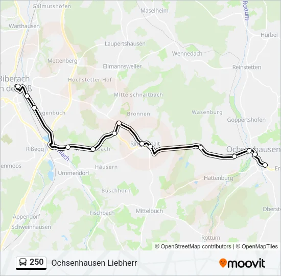 250 Bus Line Map