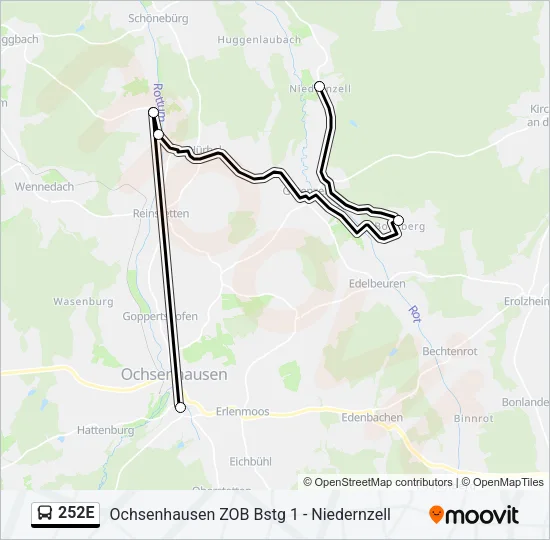 252E Bus Line Map