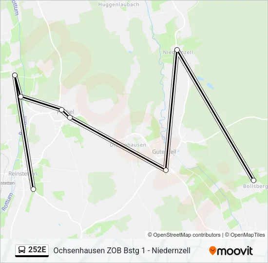 252E Bus Line Map