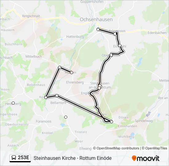 253E Bus Line Map
