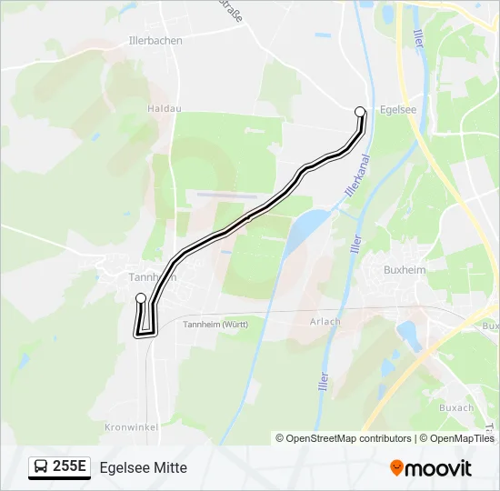 255E Bus Line Map