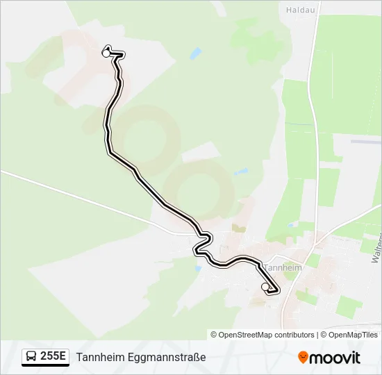 255E Bus Line Map