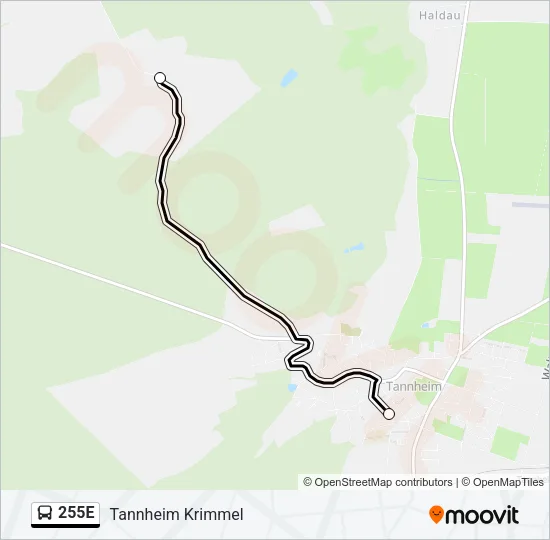 255E Bus Line Map