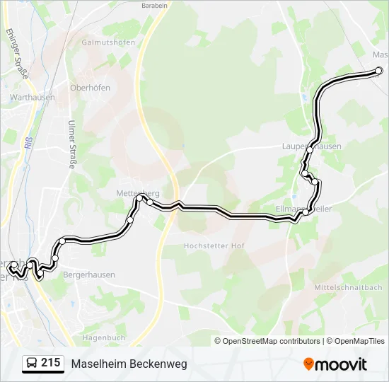215 Bus Line Map
