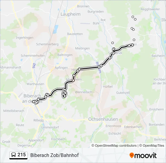 215 Bus Line Map