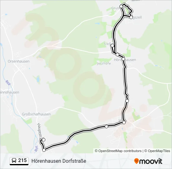 215 Bus Line Map