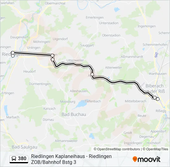 380 Bus Line Map