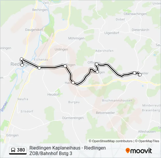 380 Bus Line Map