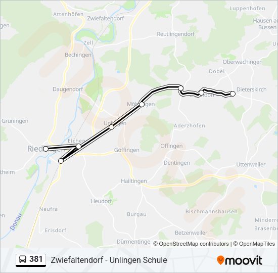 381 Bus Line Map