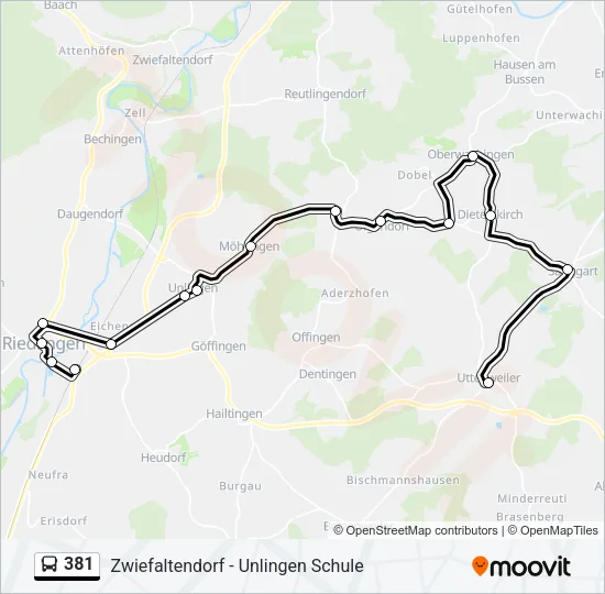 381 Bus Line Map