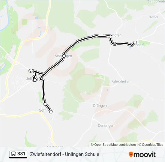 381 Bus Line Map