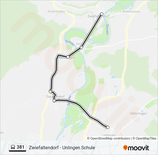 381 Bus Line Map
