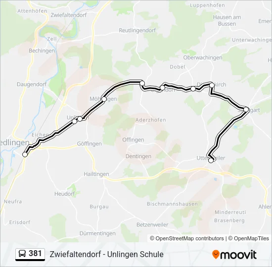 381 Bus Line Map