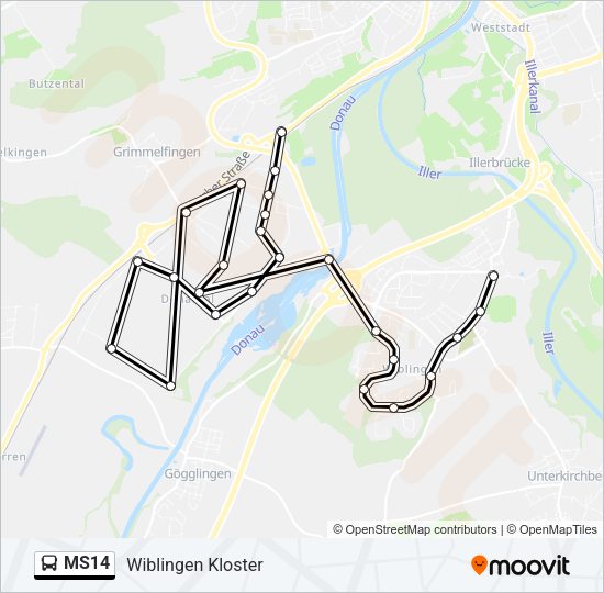 Автобус MS14: карта маршрута
