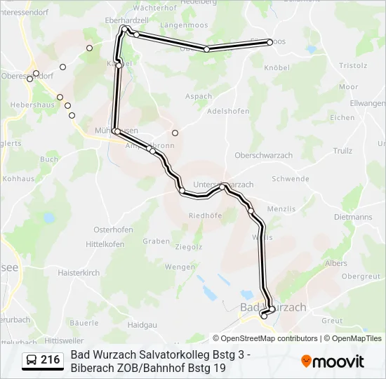 216 Bus Line Map