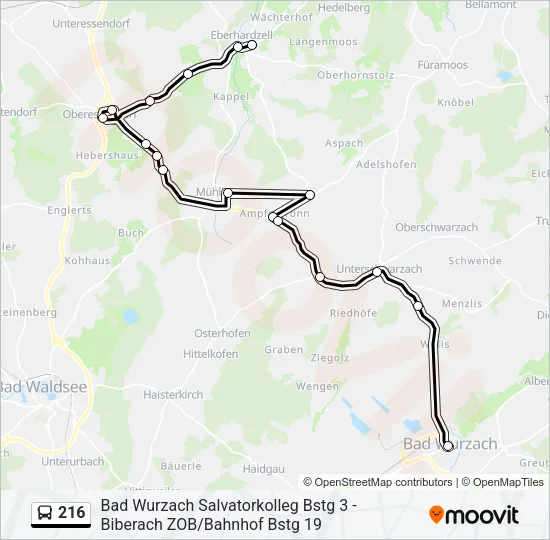 216 Bus Line Map