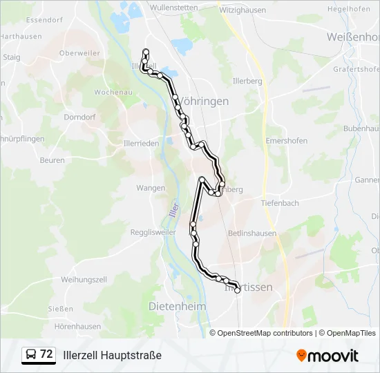 72 Bus Line Map