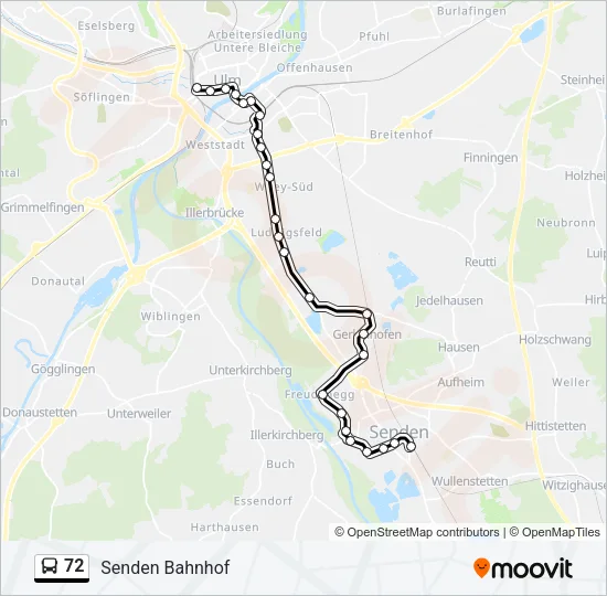 72 Bus Line Map