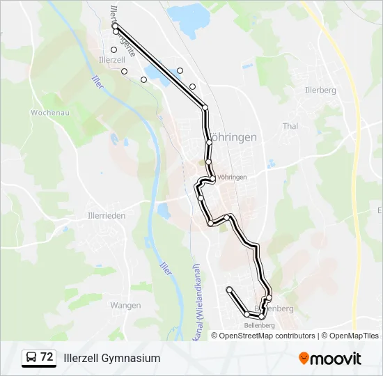 72 Bus Line Map