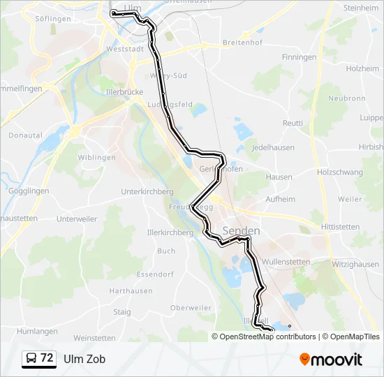 72 Bus Line Map