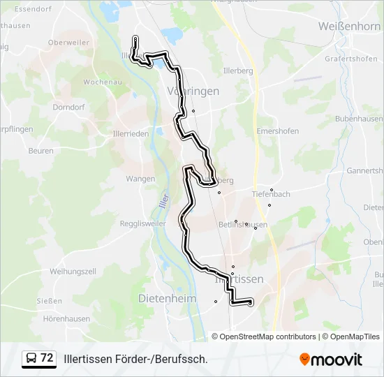 72 Bus Line Map