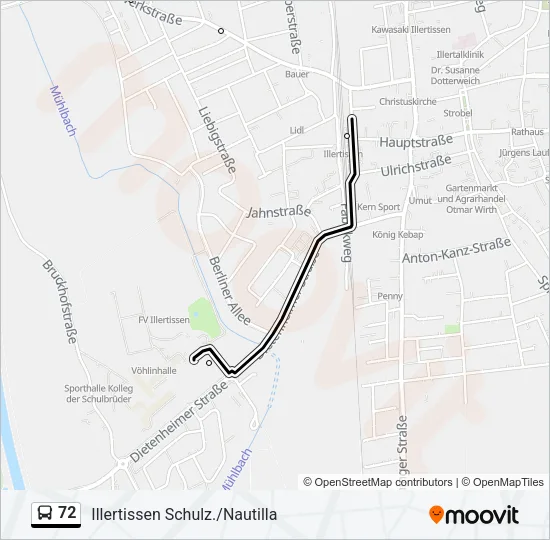 72 Bus Line Map